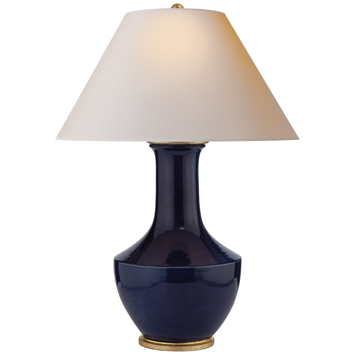 Lambay Table Lamp in Denim with Natural Paper Shade