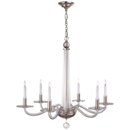 Robinson Medium Chandelier in Polished Nickel and Clear Glass