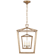 Darlana Medium Double Cage Lantern in Gilded Iron
