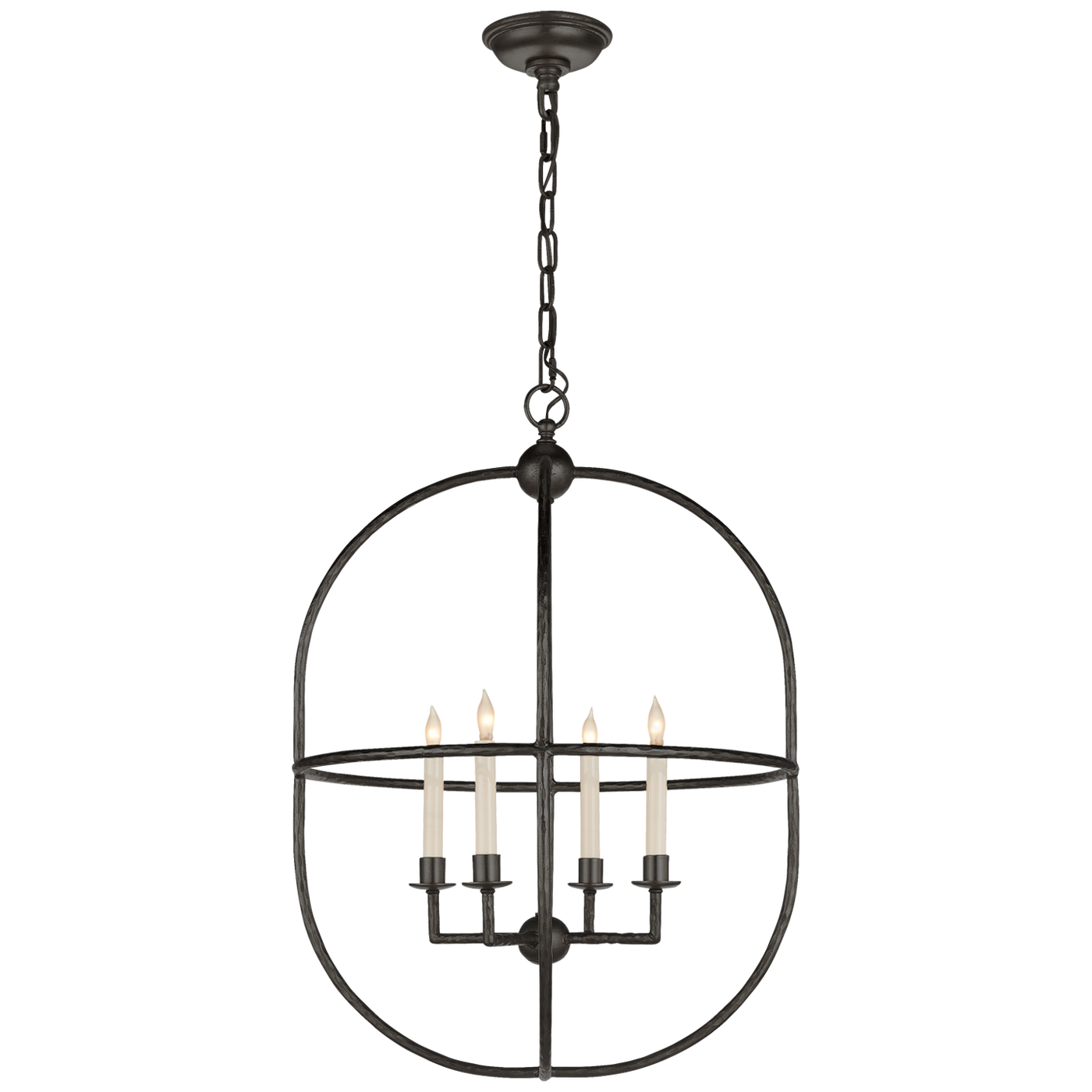 Desmond Open Oval Lantern in Aged Iron