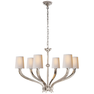 Ruhlmann Large Chandelier in Polished Nickel with Natural Paper Shades