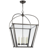 Riverside Large Square Lantern in Bronze with Clear Glass