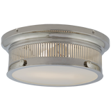 Alderly Small Flush Mount in Polished Nickel with White Glass