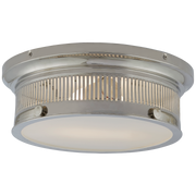 Alderly Small Flush Mount in Polished Nickel with White Glass