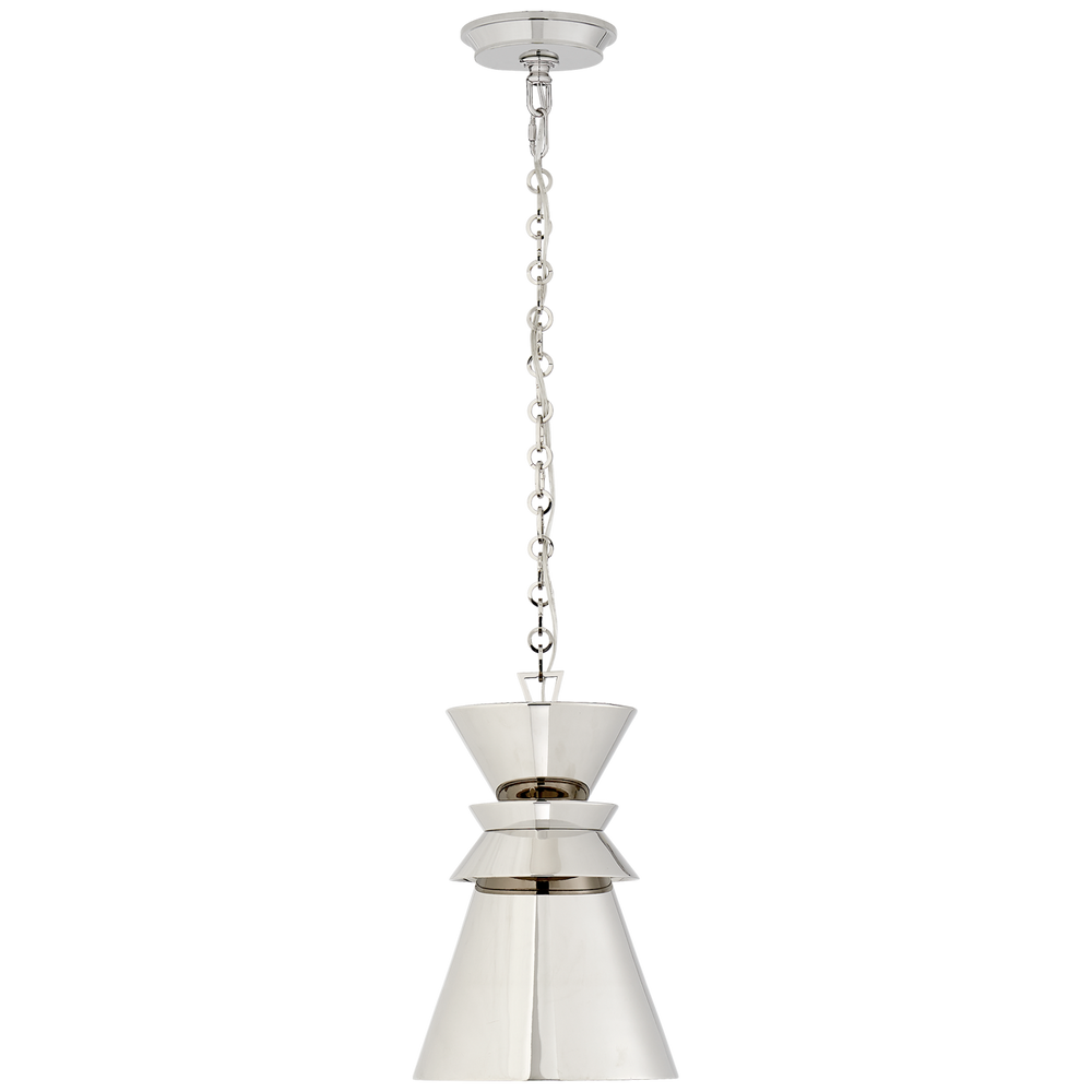 Alborg Small Stacked Pendant in Polished Nickel with Polished Nickel Shade