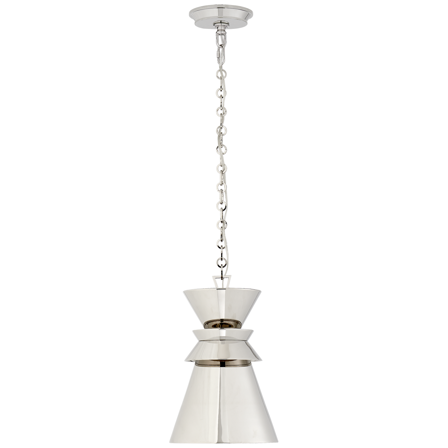 Lade das Bild in den Galerie-Viewer, Alborg Small Stacked Pendant in Polished Nickel with Polished Nickel Shade
