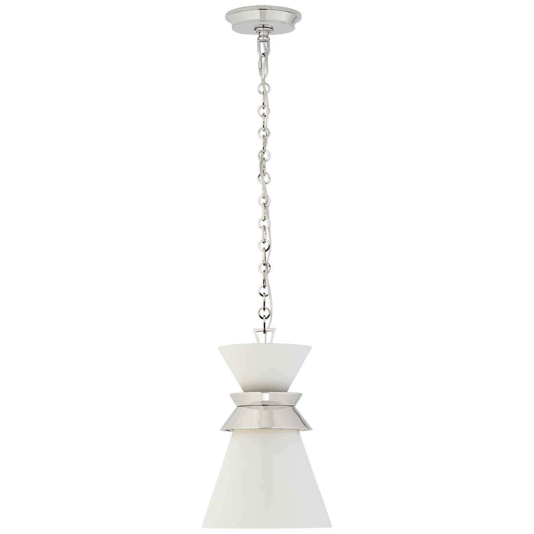 Alborg Small Stacked Pendant in Polished Nickel with Matte White Shade