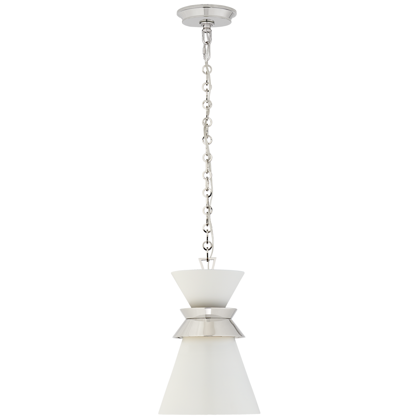Lade das Bild in den Galerie-Viewer, Alborg Small Stacked Pendant in Polished Nickel with Matte White Shade
