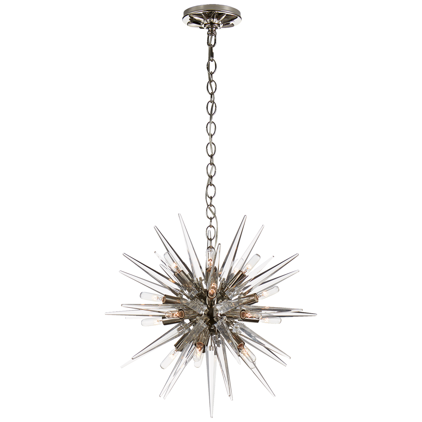 Quincy Small Sputnik Chandelier in Polished Nickel with Clear Acrylic