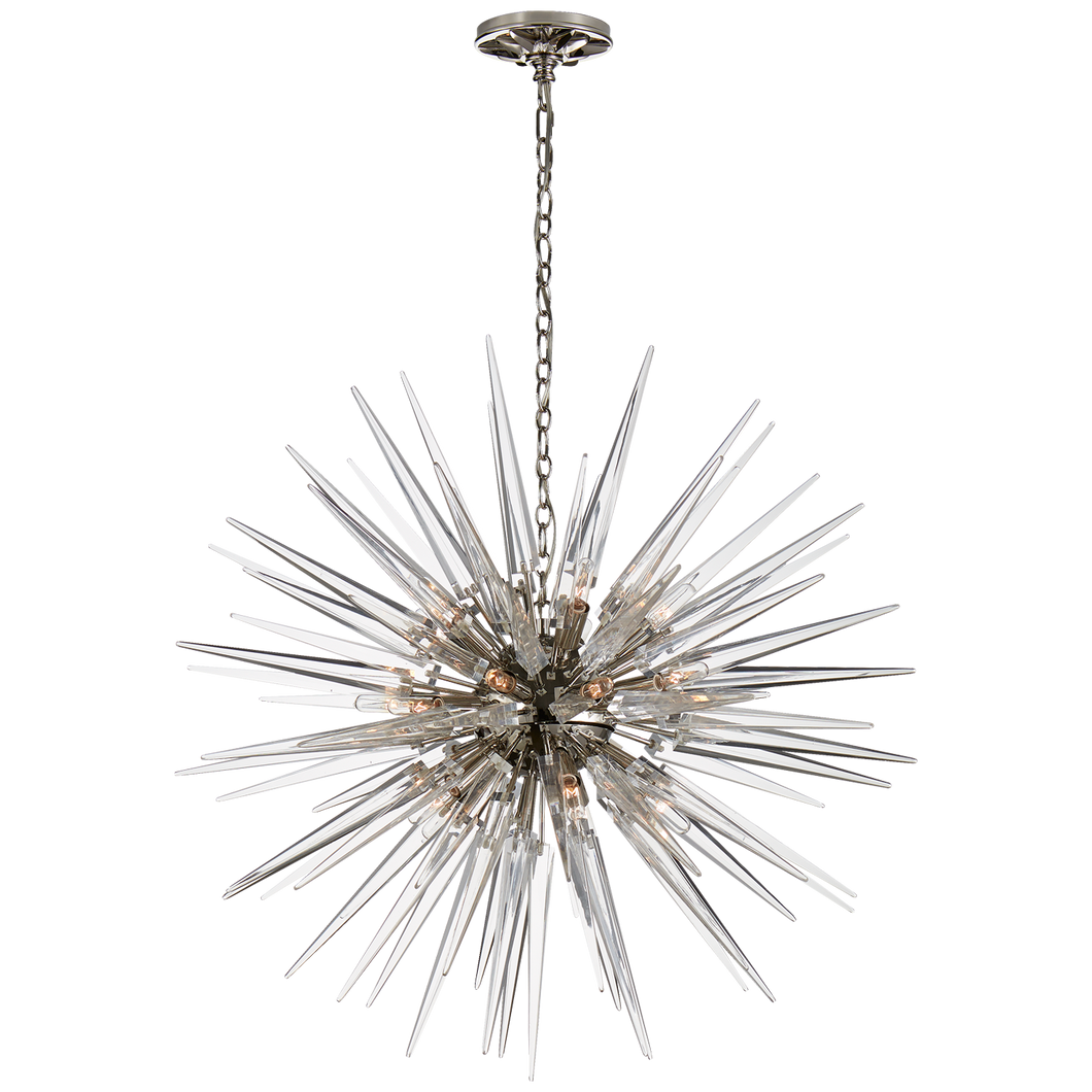 Quincy Medium Sputnik Chandelier in Polished Nickel with Clear Acrylic