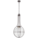 Gracie Large Captured Globe Pendant in Bronze with Clear Glass