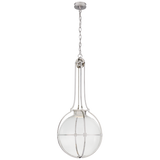 Gracie Large Captured Globe Pendant in Polished Nickel with Clear Glass