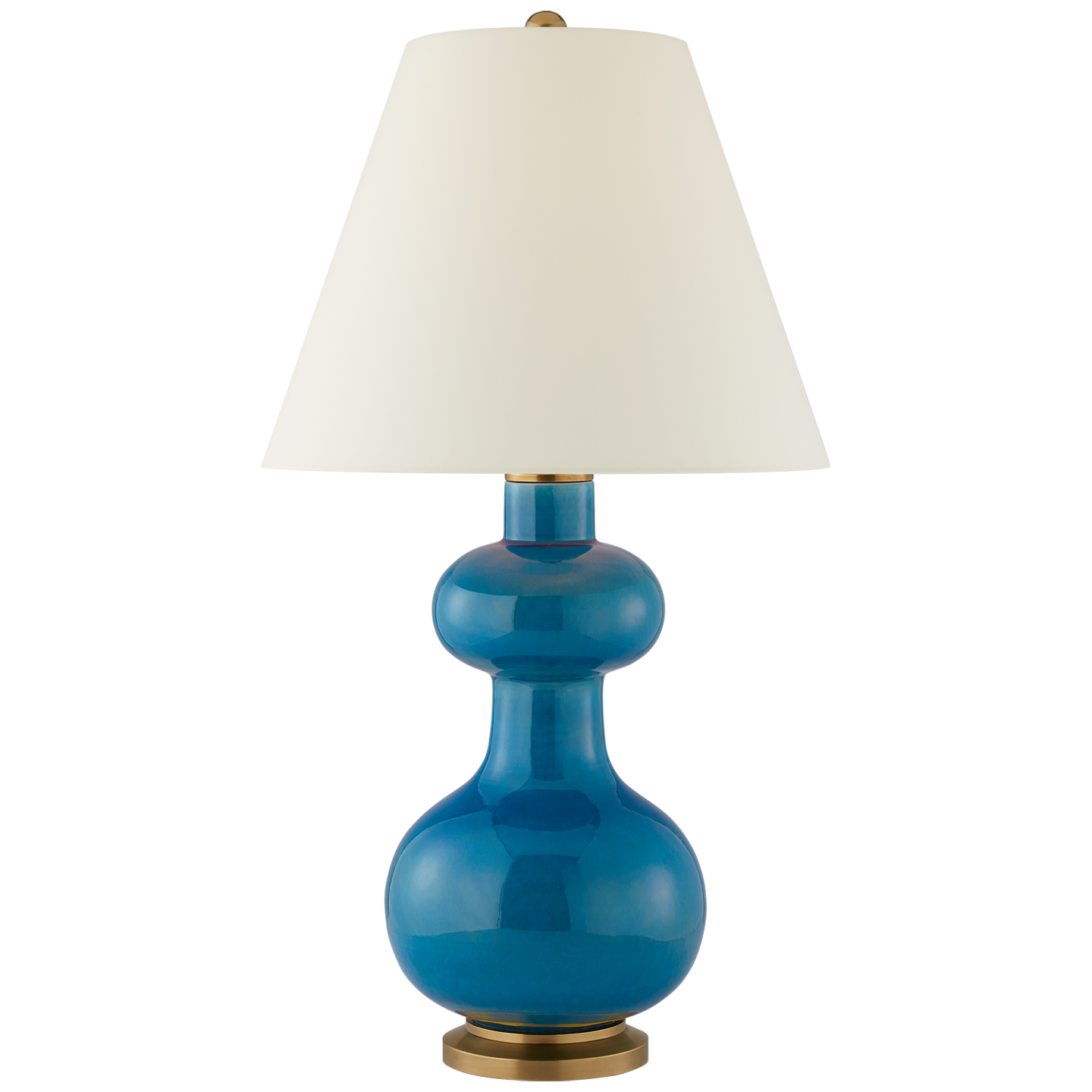 Lade das Bild in den Galerie-Viewer, Chambers Medium Table Lamp in Aqua Crackle with Natural Percale Shade
