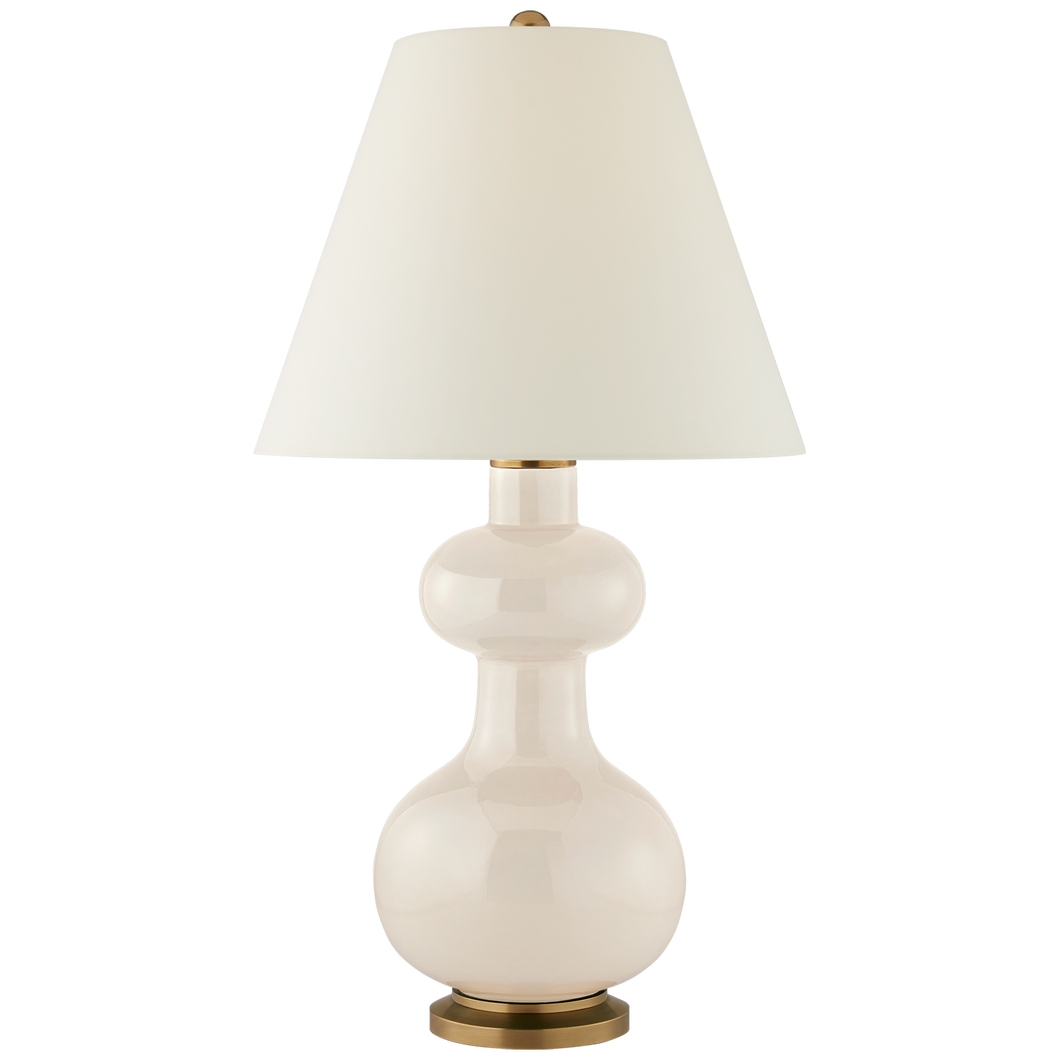 Chambers Medium Table Lamp in Ivory with Natural Percale Shade