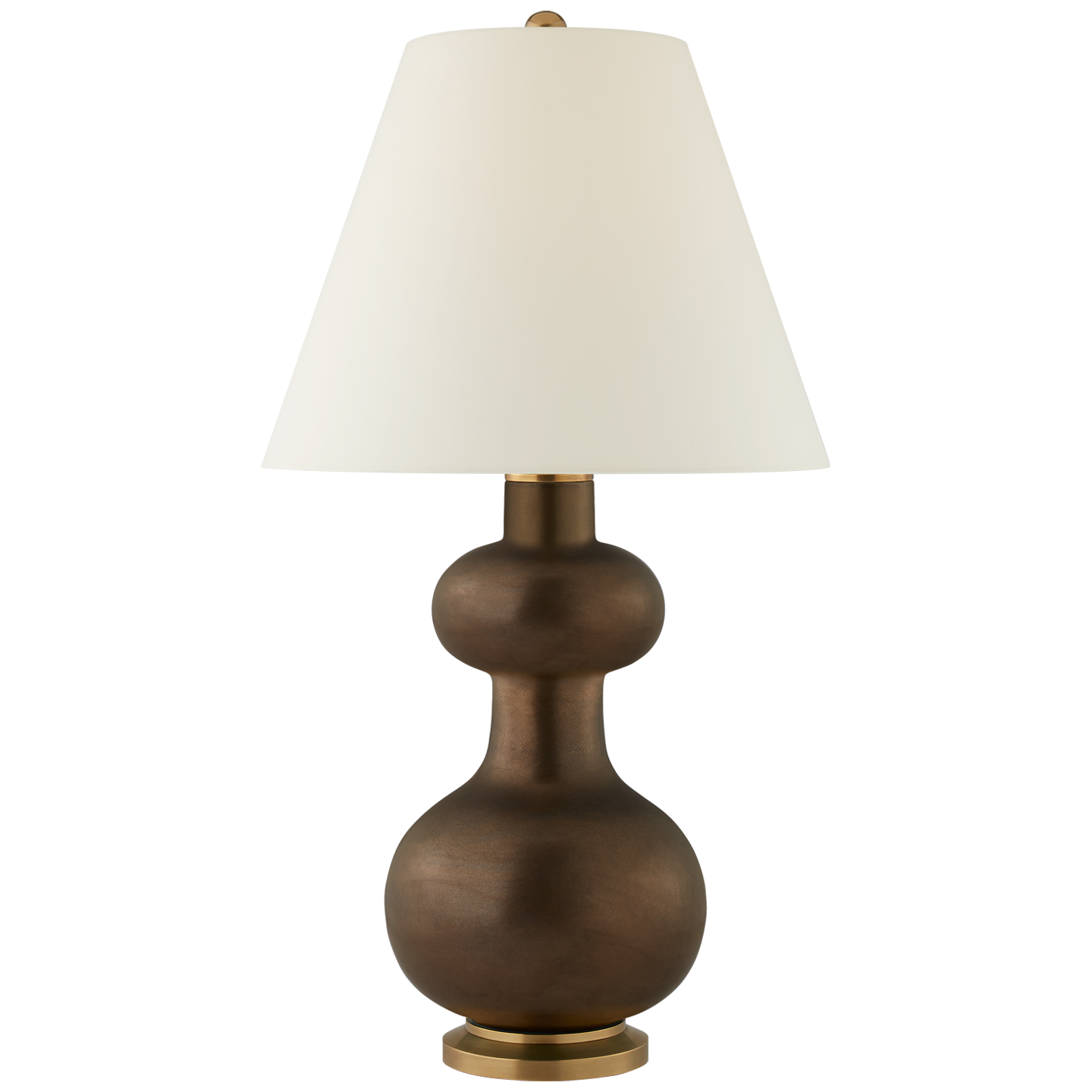 Lade das Bild in den Galerie-Viewer, Chambers Medium Table Lamp in Matte Bronze with Natural Percale Shade
