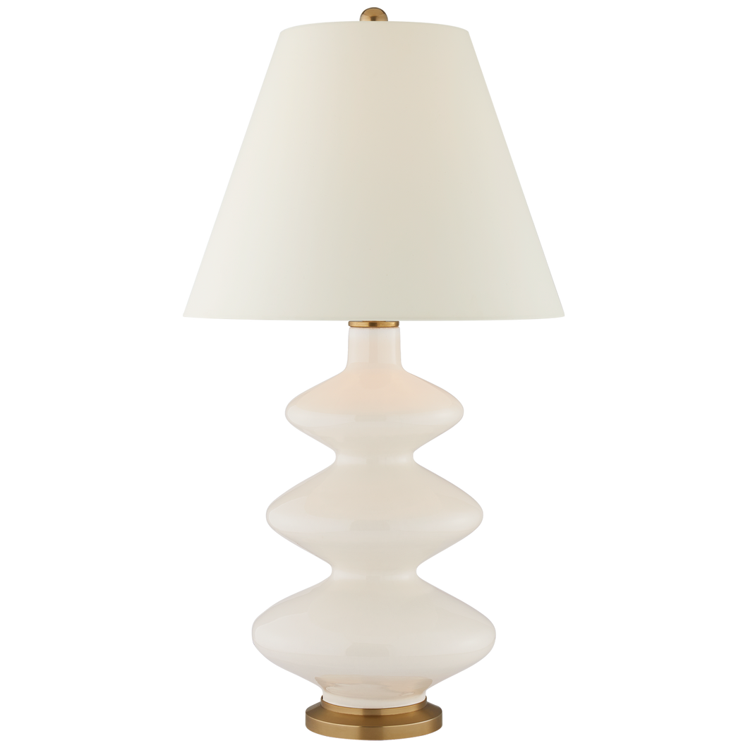 Smith Medium Table Lamp in Ivory with Natural Percale Shade