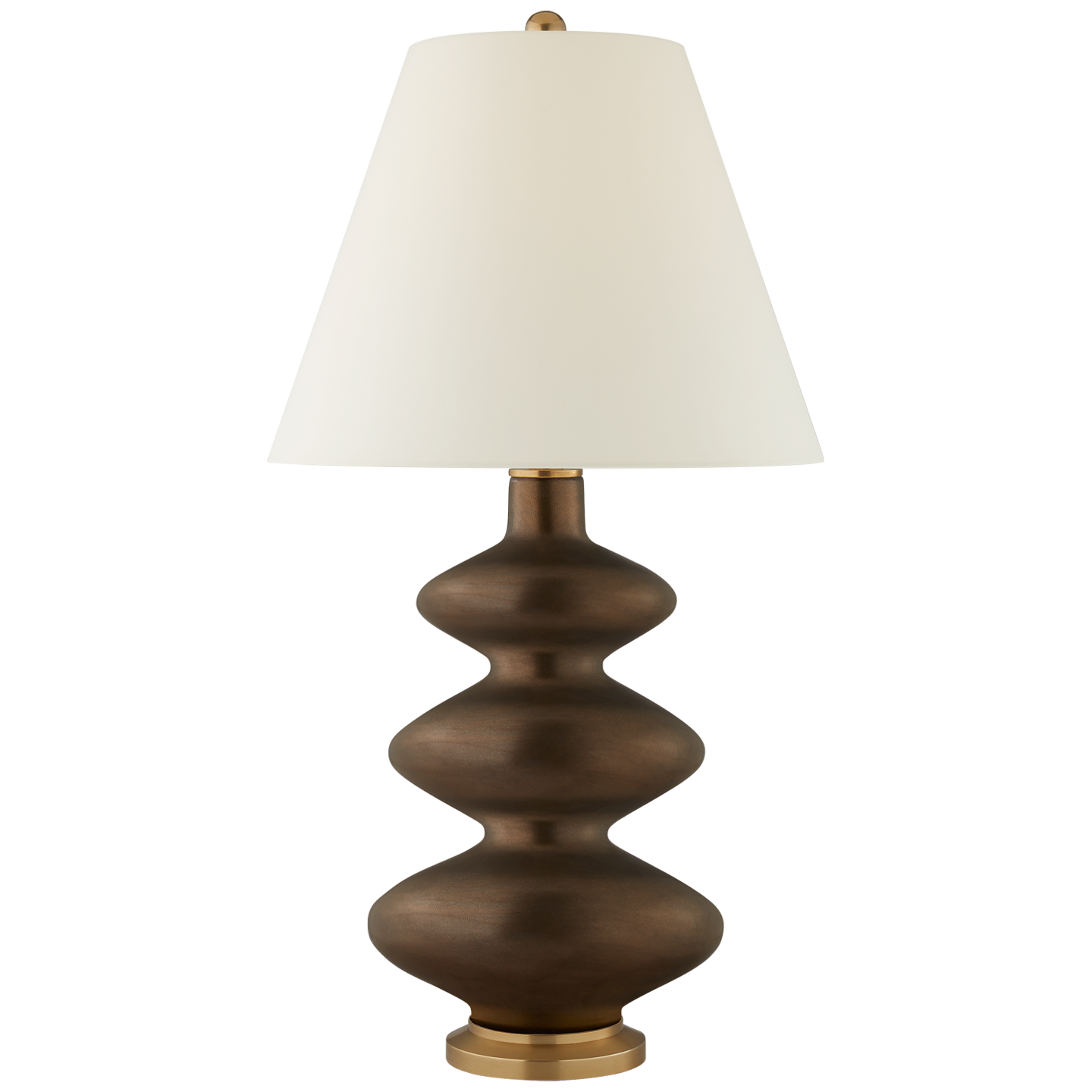 Lade das Bild in den Galerie-Viewer, Smith Medium Table Lamp in Matte Bronze with Natural Percale Shade
