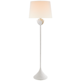 Alberto Large Floor Lamp in Plaster White with Linen Shade