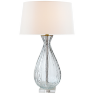 Treviso Large Table Lamp in Clear Glass with Linen Shade