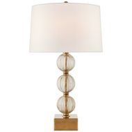 Sazerac Large Table Lamp in Gold Murano Glass with Linen Shade