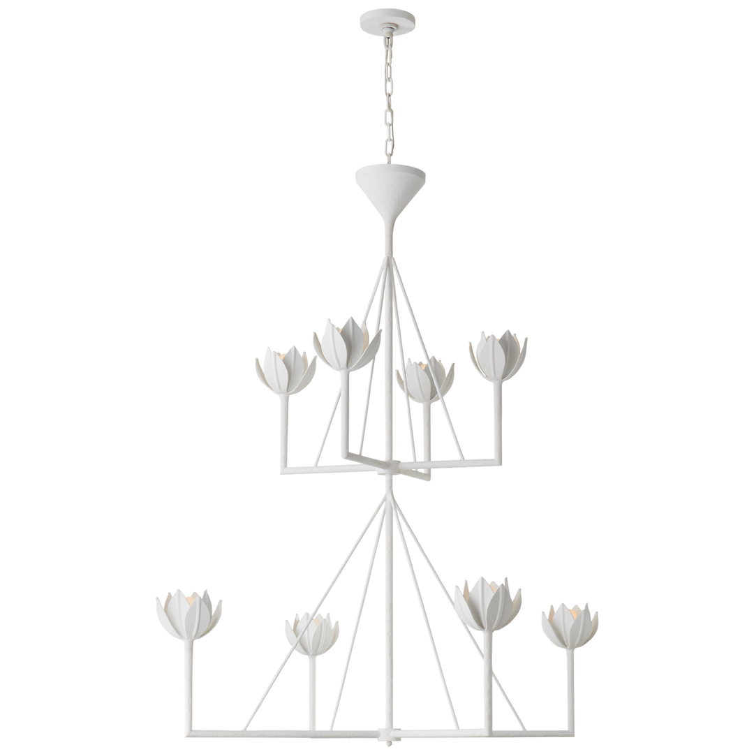 Alberto Large Two Tier Chandelier in Plaster White