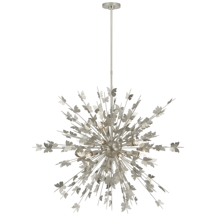 Farfalle Large Chandelier in Burnished Silver Leaf