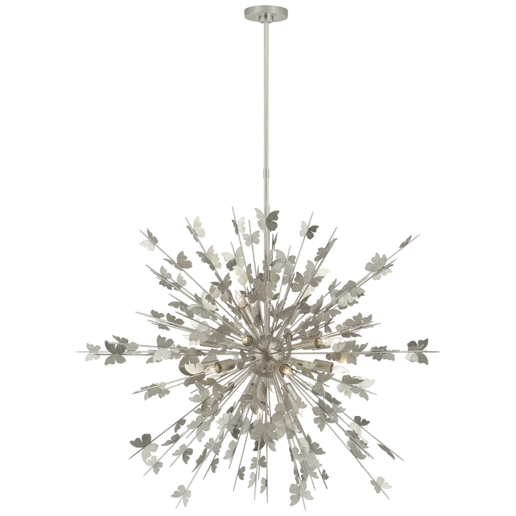 Farfalle Large Chandelier in Burnished Silver Leaf