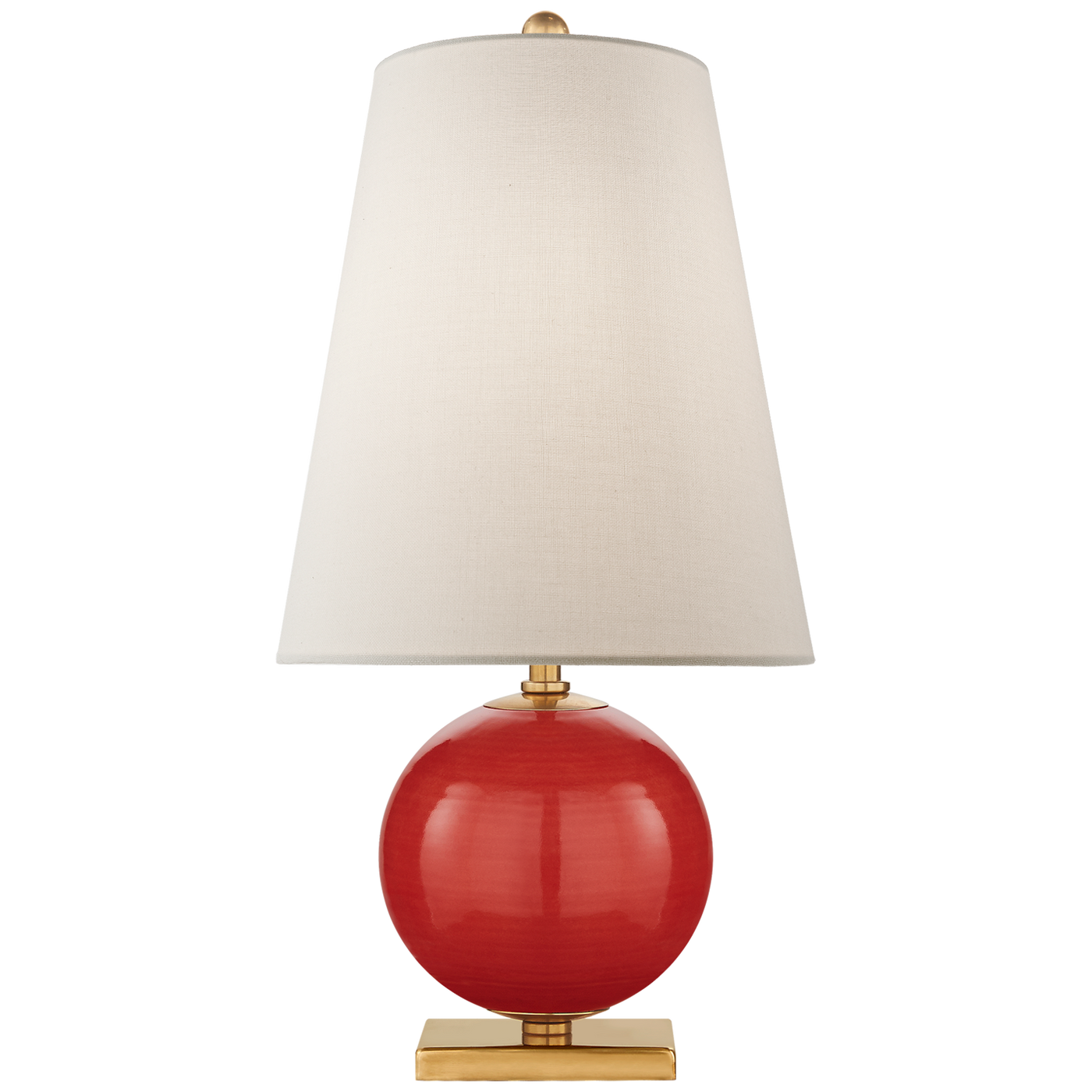 Corbin Mini Accent Lamp in Maraschino with Cream Linen Shade