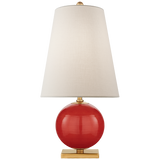 Corbin Mini Accent Lamp in Maraschino with Cream Linen Shade