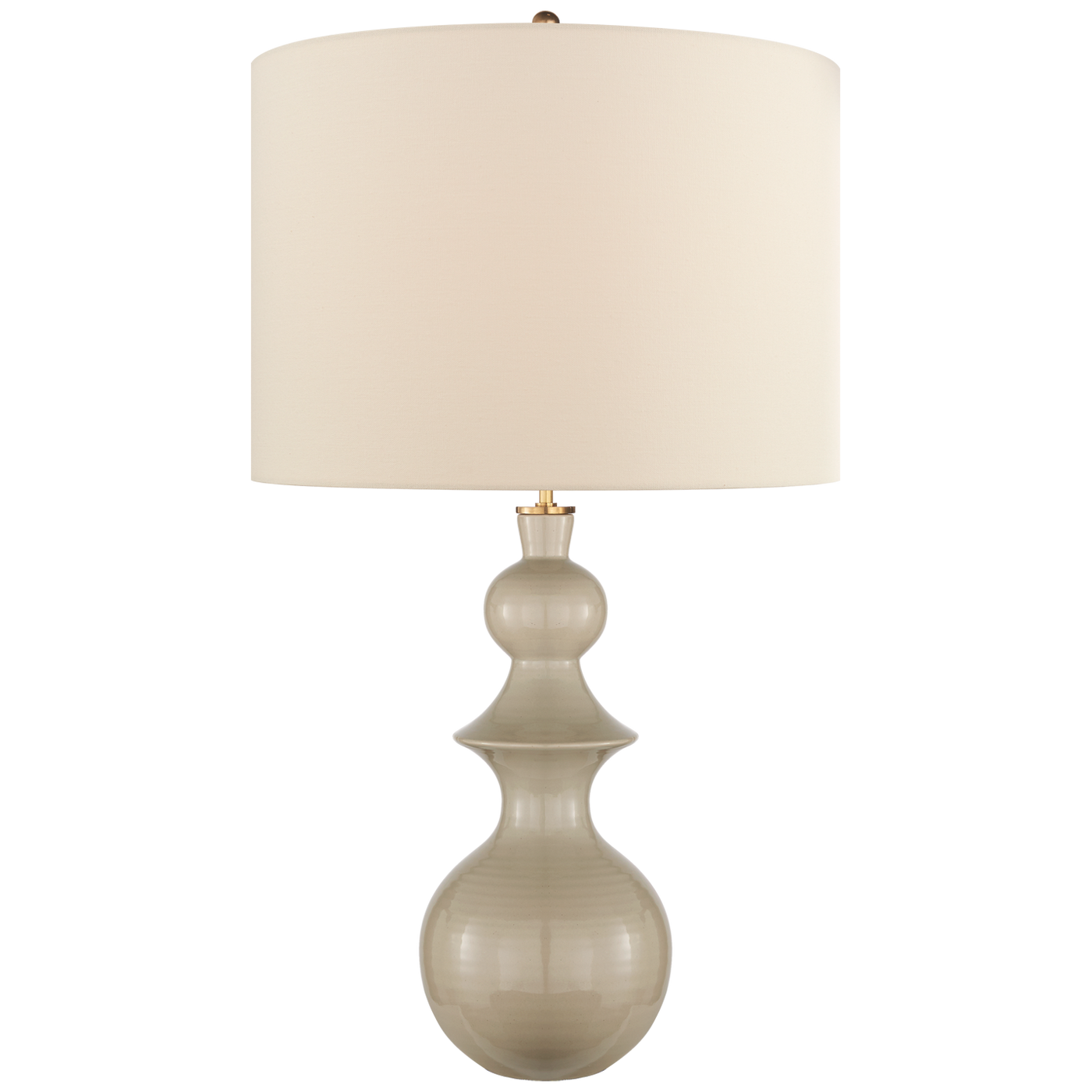 Saxon Large Table Lamp in Dove Grey with Cream Linen Shade