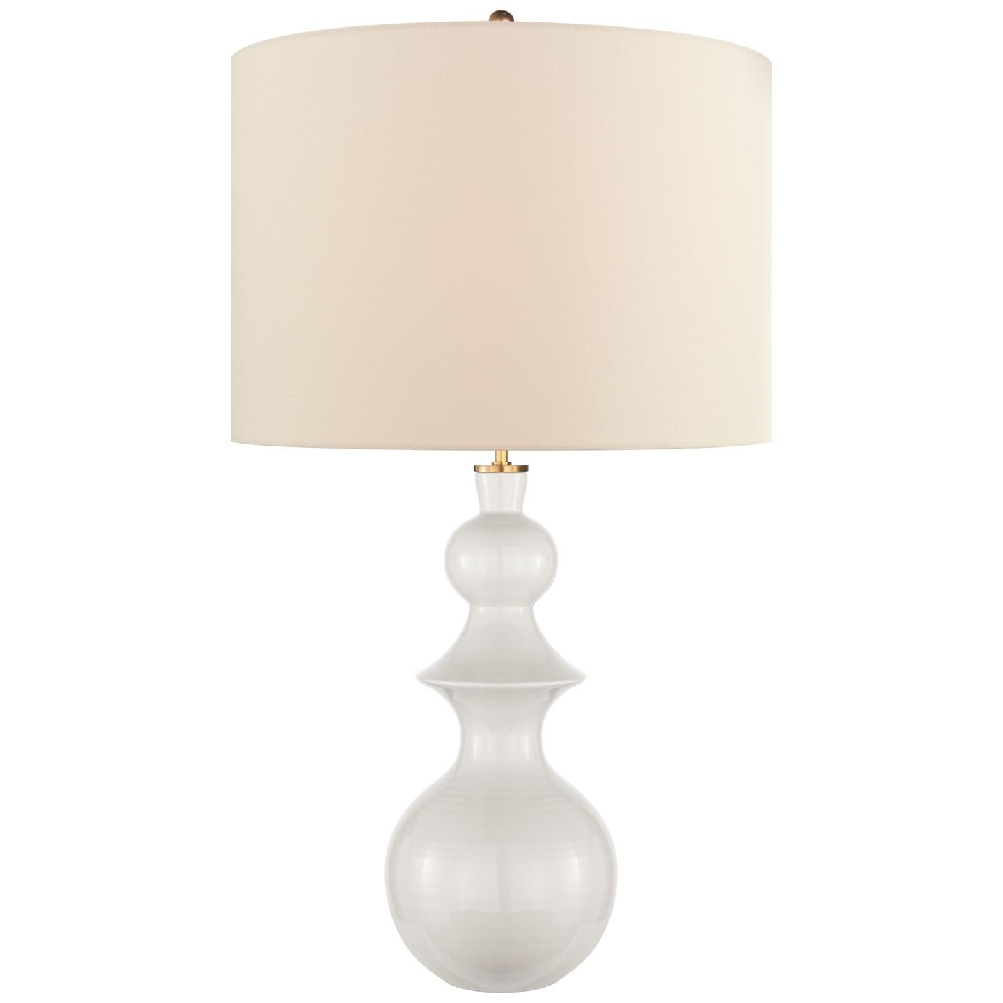 Lade das Bild in den Galerie-Viewer, Saxon Large Table Lamp in New White with Cream Linen Shade
