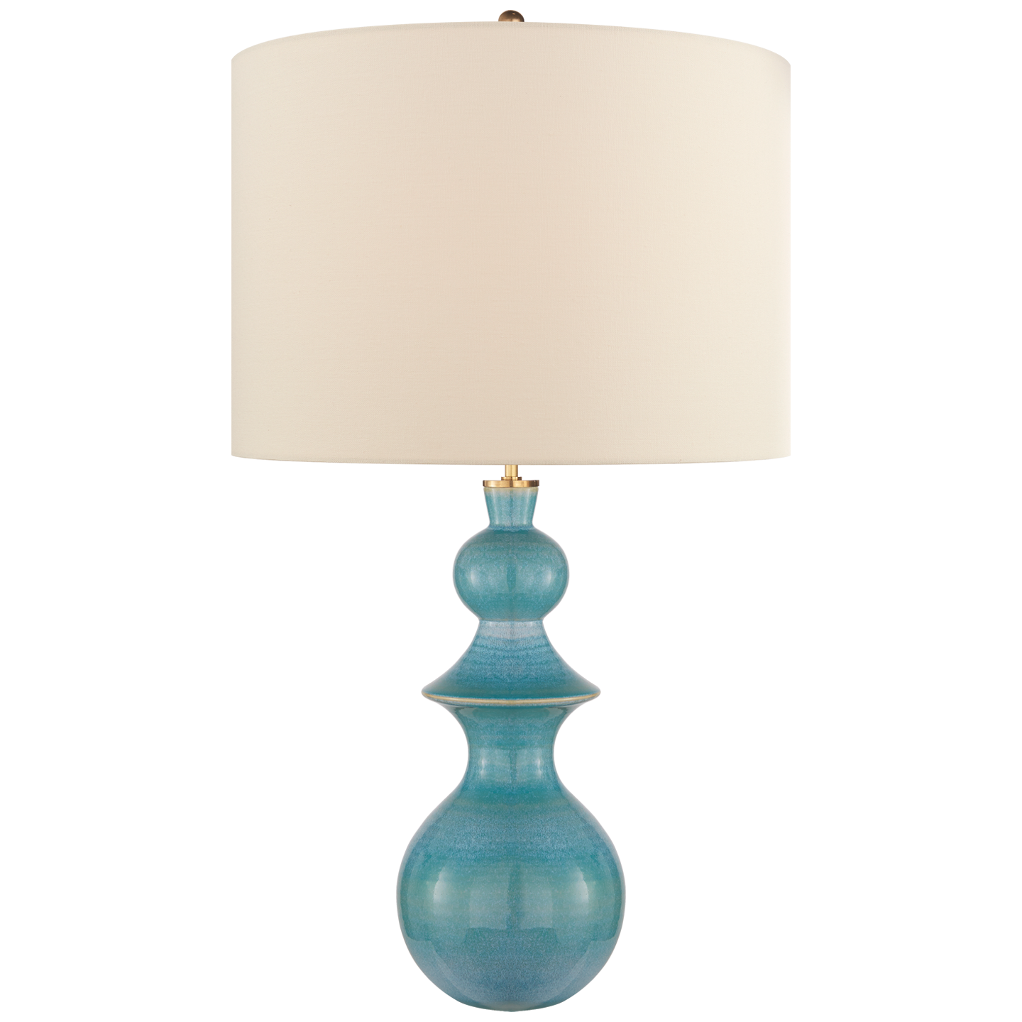 Lade das Bild in den Galerie-Viewer, Saxon Large Table Lamp in Sandy Turquoise with Cream Linen Shade
