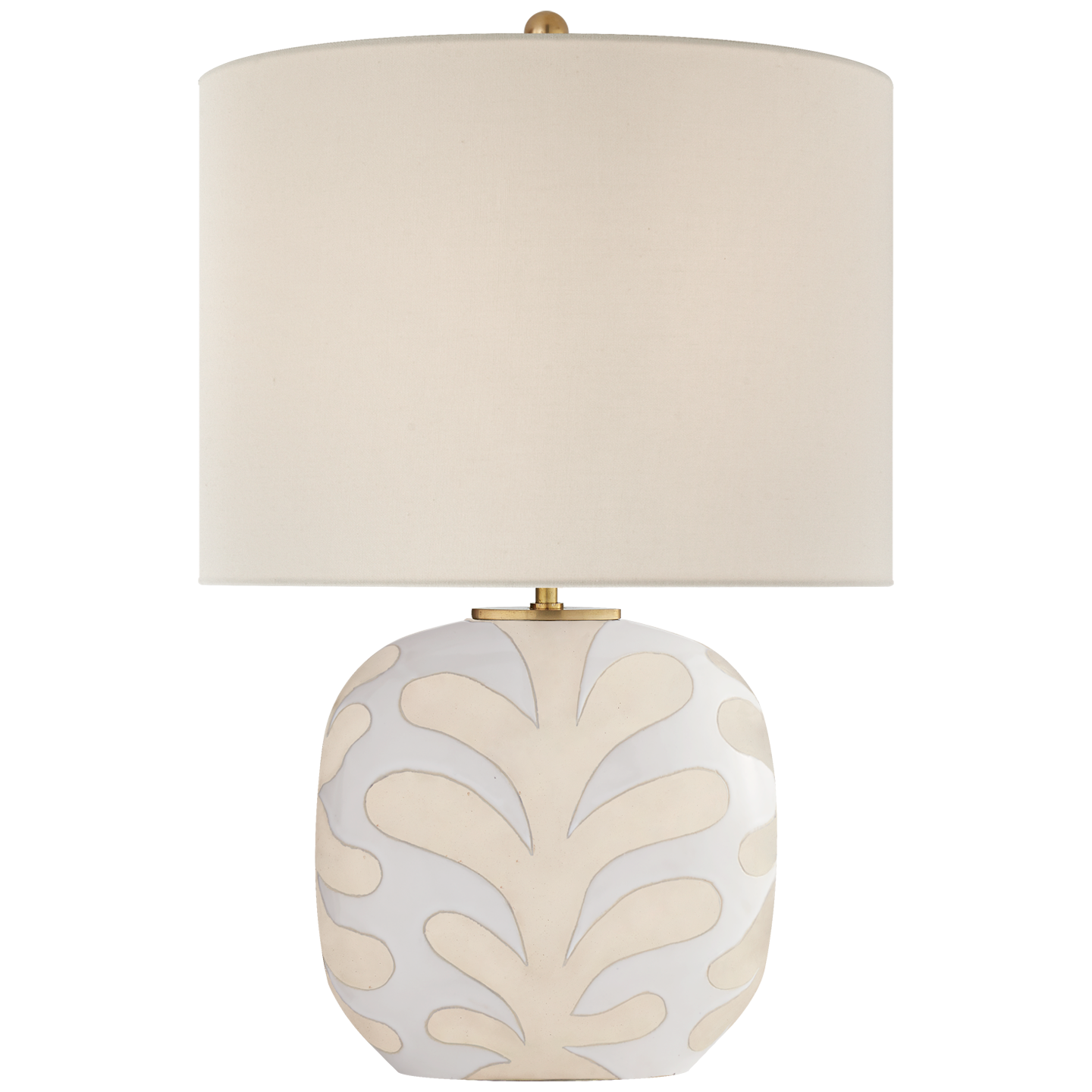 Lataa kuva Galleria-katseluun, Parkwood Medium Table Lamp in Natural Bisque and New White with Linen Shade
