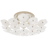 Leighton Medium Flush Mount in Polished Nickel with Cream Tinted Glass