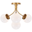 Soft Brass With White Glass