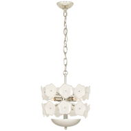 Leighton Small Chandelier in Polished Nickel with Cream Tinted Glass