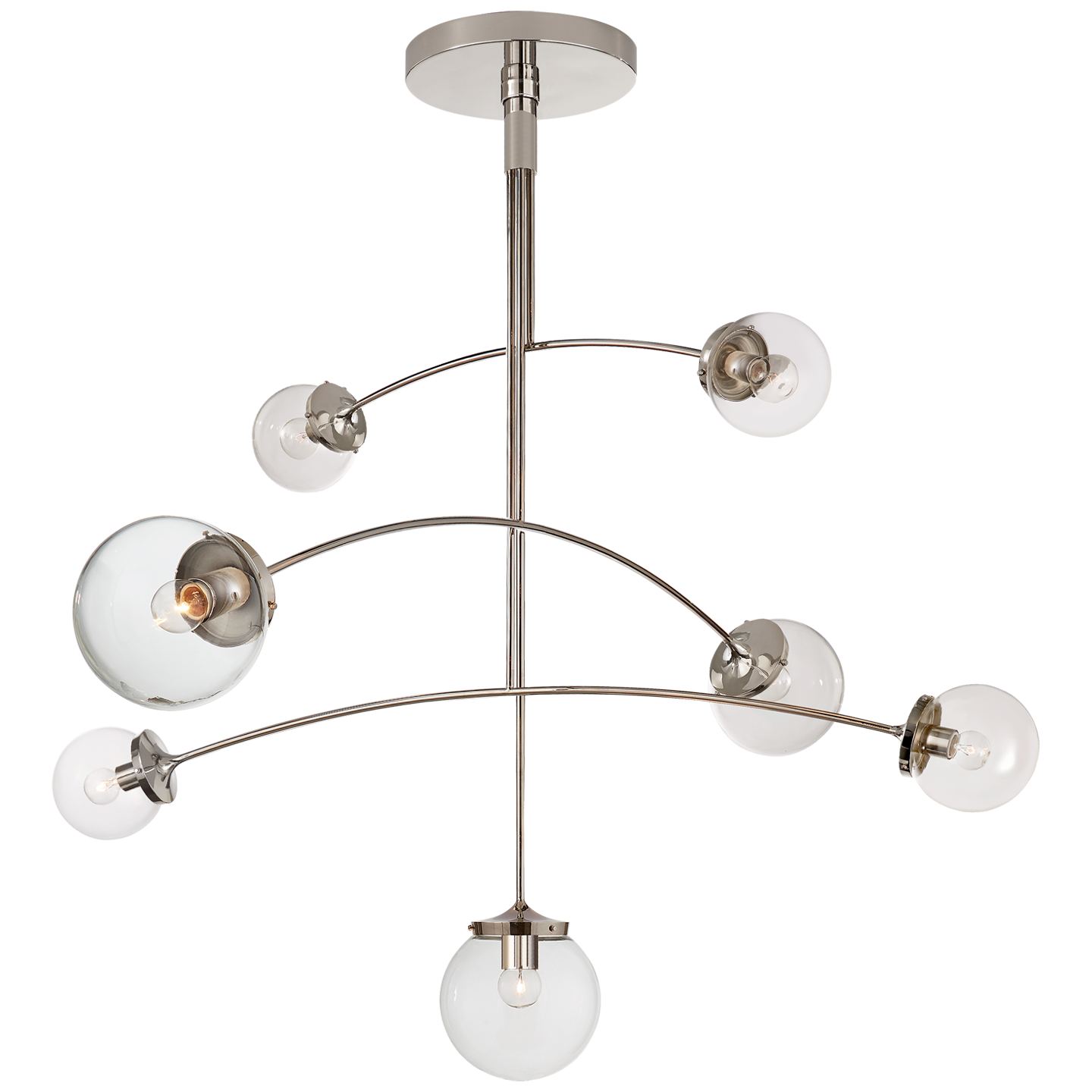 Lade das Bild in den Galerie-Viewer, Prescott Large Mobile Chandelier in Polished Nickel with Clear Glass
