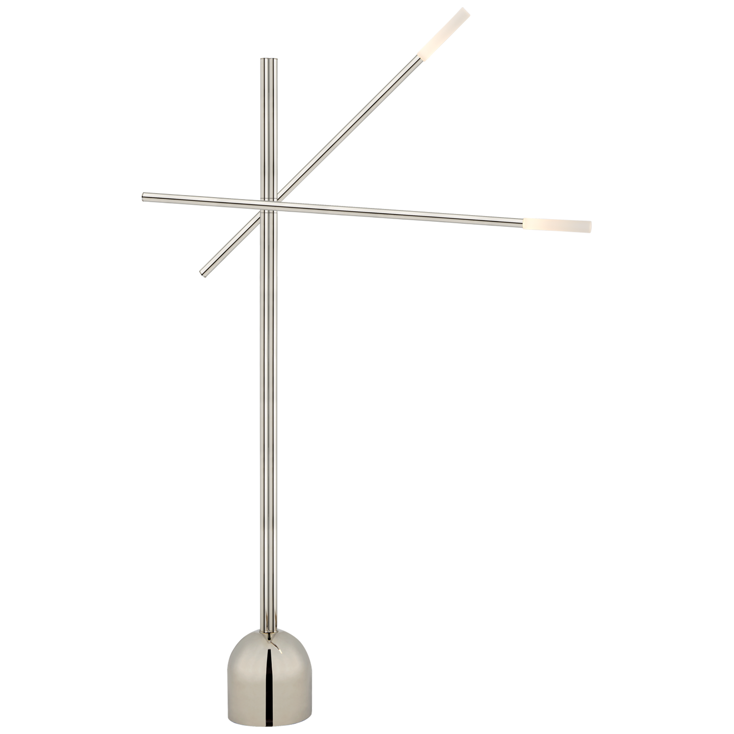Lade das Bild in den Galerie-Viewer, Rousseau Double Boom Arm Floor Lamp in Polished Nickel with Etched Crystal
