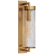 Liaison Large Bracketed Wall Sconce in Antique Burnished Brass with Crackle Glass