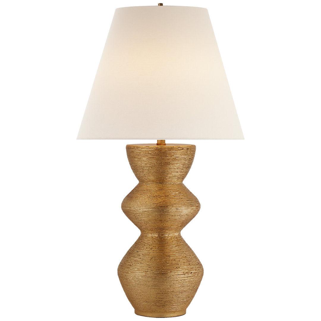 Utopia Table Lamp in Gild with Linen Shade