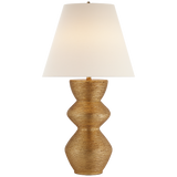 Utopia Table Lamp in Gild with Linen Shade