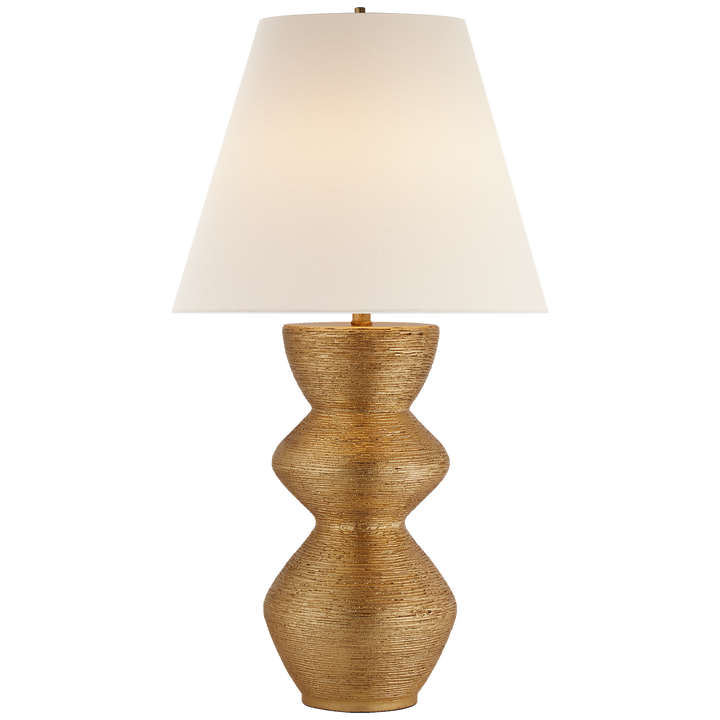 Utopia Table Lamp in Gild with Linen Shade