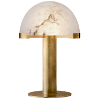Melange Desk Lamp in Antique-Burnished Brass with Alabaster Shade