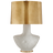 Porous White Ceramic with Oval Antique-Burnished Brass Shade