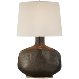 Beton Large Table Lamp in Crystal Bronze Ceramic with Linen Shade