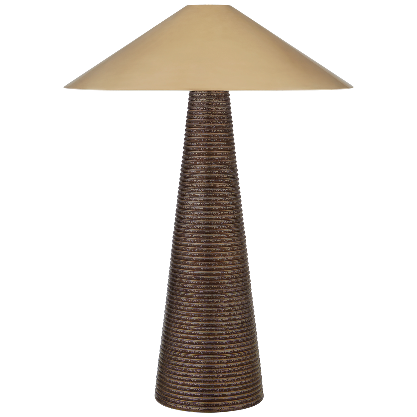 Miramar Table Lamp in Crystal Bronze with Antique-Burnished Brass Shade
