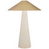 Miramar Table Lamp in Porous White with Antique-Burnished Brass Shade