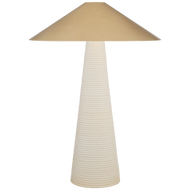 Miramar Table Lamp in Porous White with Antique-Burnished Brass Shade