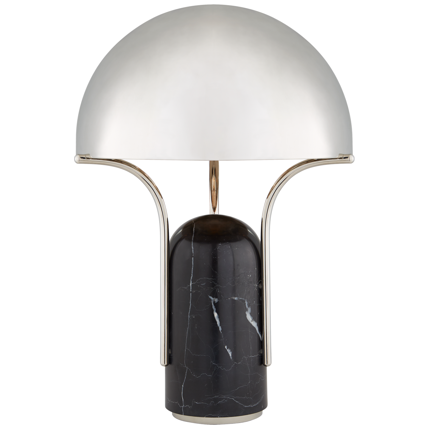 Lade das Bild in den Galerie-Viewer, Affinity Medium Dome Table Lamp in Black Marble with Polished Nickel Shade

