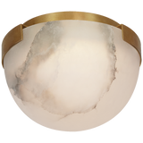 Melange Petite Flush Mount in Antique-Burnished Brass with Alabaster Shade